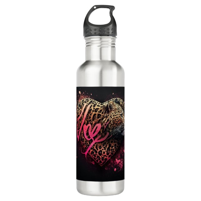 Garrafa Leopard Heart Love Graffiti Art                    (Frente)