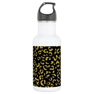 Garrafa Leopardo Dourado, Brilho Dourado, Estampa de Leopa