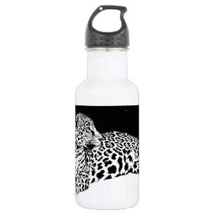 Garrafa Leopardo Preto e Branco