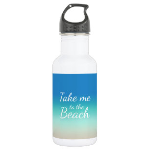 Garrafa "Leve-Me Para A Praia", Moderno Ombre Azul