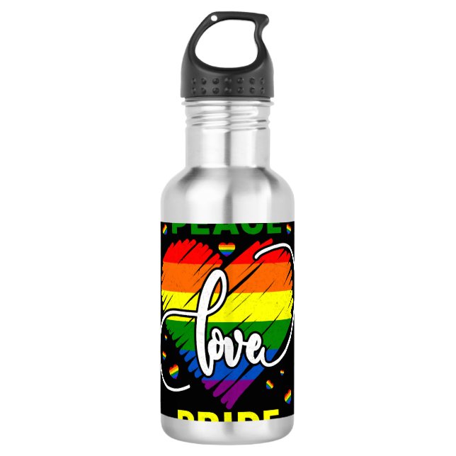 Garrafa Lgbt Rainbow Gay Peace Love Pride (Frente)