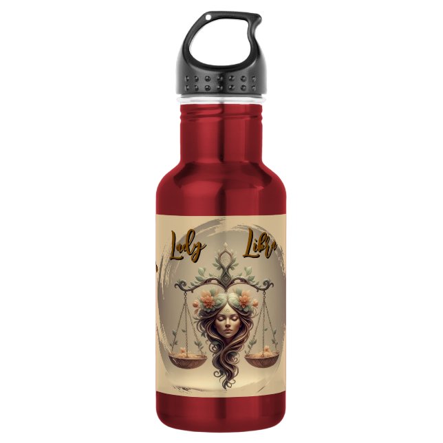 Garrafa Libra Women – Elegant Zodiac Balance Design (Frente)