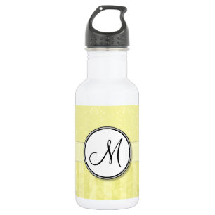 Garrafa Limon Cream Damask com Stripes e Monograma