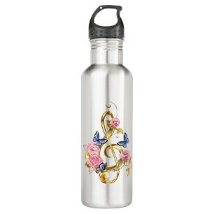 Garrafa Limpa de árvore com rosas cor-de-rosa