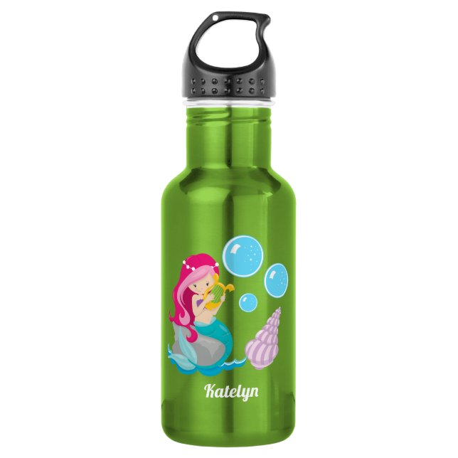 Garrafa Linda Menina Sereia Personalizada (Frente)