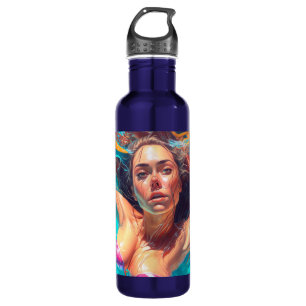 Garrafa Linda Mulher Sob Arte Água AI