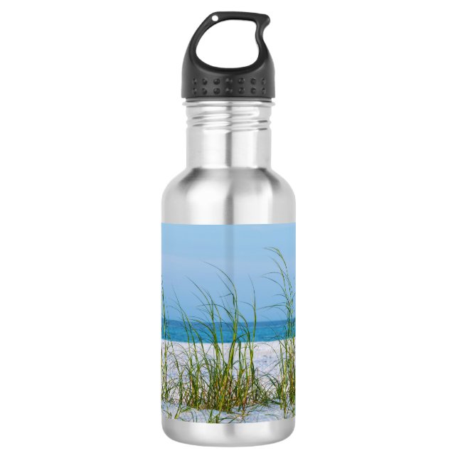 Garrafa Linha De Aveia Marinha Em Aço Branco Sem Areia De  (Frente)