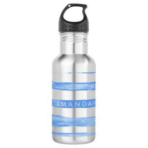 Garrafa Listras da aguarela de PixDezines/ajustável azuis