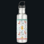 Garrafa Llama Alapaca Animal Boho Nome<br><div class="desc">Lama rosa doce com um gato personalizado com o seu nome garrafa de água. Que tema fofo para quem ama lhamas e gatos...  leve esta design fofa para a bonitinha por cima,  acrescentando seu nome.</div>