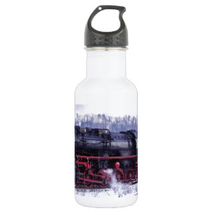 Garrafa locomotiva ferroviária de trem a vapor estação