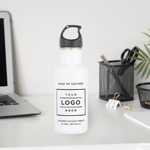 Garrafa Logotipo Branco Personalizado da Empresa Negra