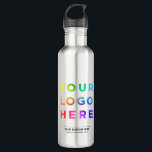Garrafa Logotipo comercial personalizado de 24 oz<br><div class="desc">Personalize esta garrafa de água de aço inoxidável de 24 polegadas com o logotipo, imagem, slogan, foto, endereço do site ou texto personalizado da sua empresa. Escolha as posições de fonte, tamanho e elementos. Garrafas de água personalizadas podem ser usadas como itens de promocional e presentes corporativos. Encorajar o uso...</div>