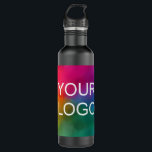 Garrafa Logotipo comercial personalizado Melhor Modelo<br><div class="desc">Foto de upload personalizado Logotipo ou imagem da empresa empresarial,  Foto,  Adicionar Tendência de Texto Moderno Elegante de 24 oz Garrafa de Água Negra de Aço Inoxidável.</div>
