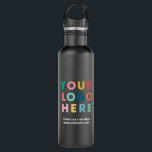 Garrafa Logotipo de empresa corporativa Preto minimalista<br><div class="desc">Você está procurando itens de promocional para sua empresa? Veja este logotipo de garrafa de água de aço inoxidável preto minimalista da empresa corporativa de negócios. Você pode adicionar seu próprio logotipo e texto muito facilmente. Ou até mudar as cores e o layout na ferramenta design. Feliz Branding!</div>