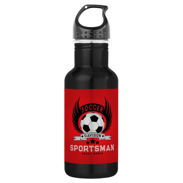 Garrafa Logotipo de Futebol Vermelho | Presentes de Volta  (Frente)