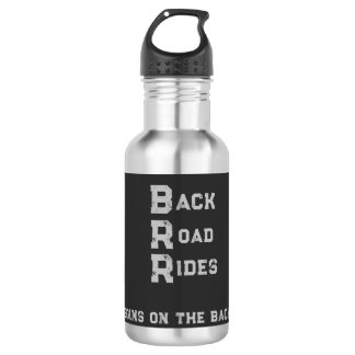 Garrafa Logotipo e Slogan "Back Road Rides" Letra Cinza
