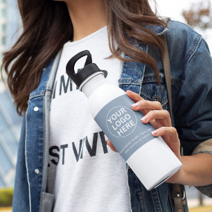 Garrafa Logotipo e texto comercial do Dusty Blue l Profess