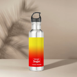 Garrafa Logotipo Elementar Mineral Amarelo Vermelho