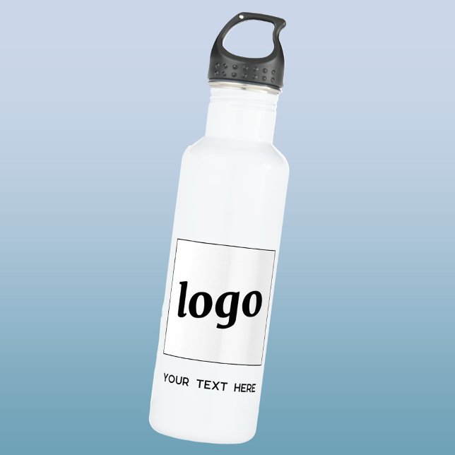 Garrafa Logotipo Simples Com Empresa De Texto (Logo and custom text business promotional water bottle)