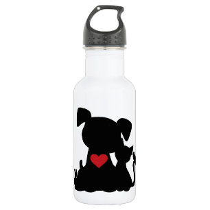Garrafa Love Puppy e Kitten Silhouette