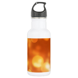 Garrafa Luzes cor de laranja do ouro de foco suave Informa