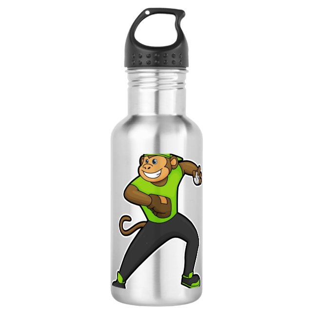 Garrafa Macaco no beisebol com bastão de beisebol (Frente)