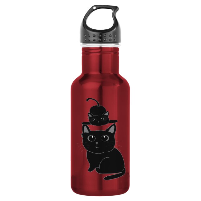 Garrafa mães de gatos pretos e filhos (Frente)
