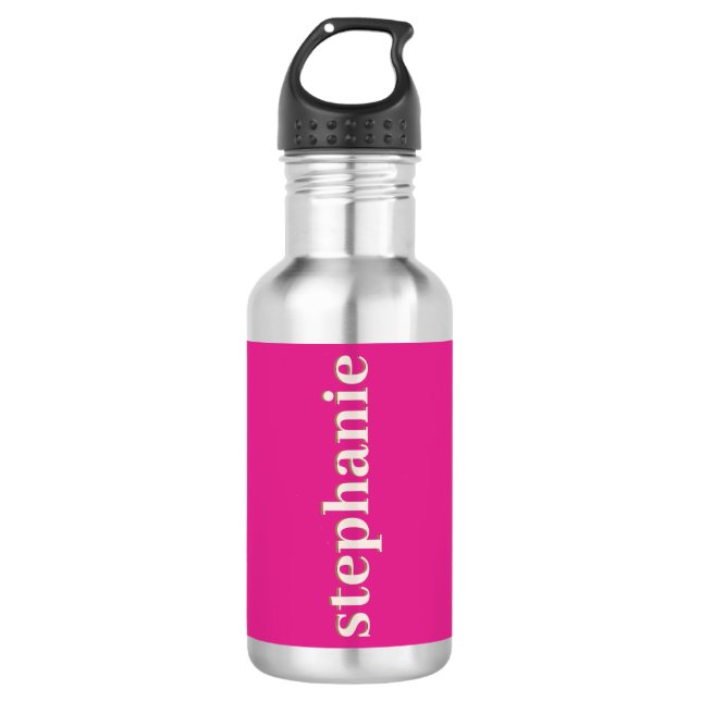 Garrafa Magenta Mínima Simples Personalizada Rosa Quente (Frente)