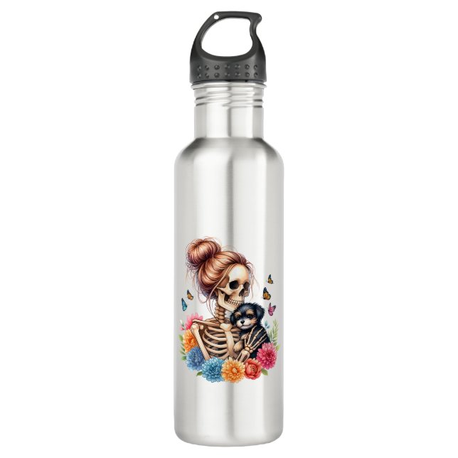 Garrafa Maluco Skeleton Cute Puppy Dog Alavanca Halloween (Frente)