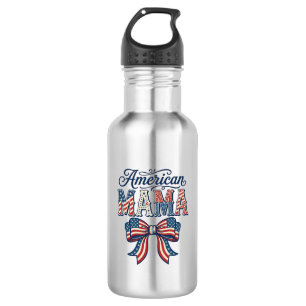 Garrafa Mama Americana Laço Patriótico Vintage Camisa 4 de