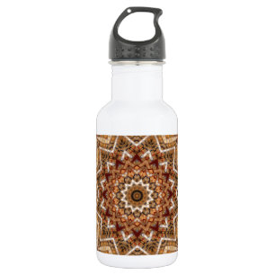 Garrafa Mandala Estrela Kaleidoscópio Padrão Âmbar