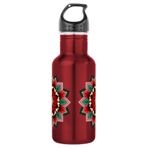 Garrafa Mandala Padrão 02 em vermelho