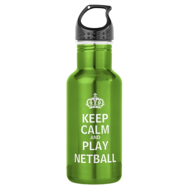 Garrafa Mantenha citações do Netball da calma e do jogo (Frente)