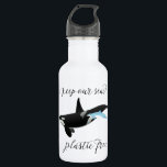 Garrafa Mantenha Nossos Mares Livres de Plástico Orca Golf<br><div class="desc">Este design foi criado através de arte digital. Ele pode ser personalizado clicando no botão personalizar e alterando a cor,  adicionando um nome,  iniciais ou suas palavras favoritas.</div>