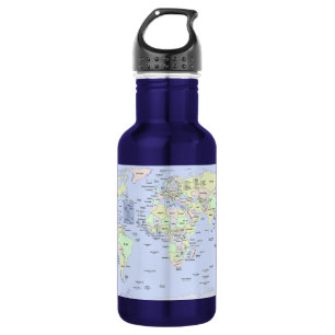 Garrafa Mapa Mundial Pastel Com Nomes de Países – Personal