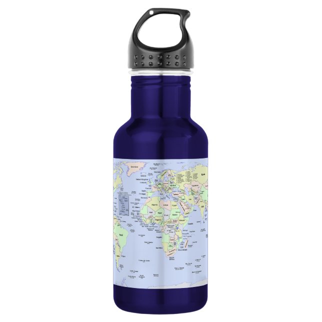 Garrafa Mapa Mundial Pastel Com Nomes de Países – Personal (Frente)