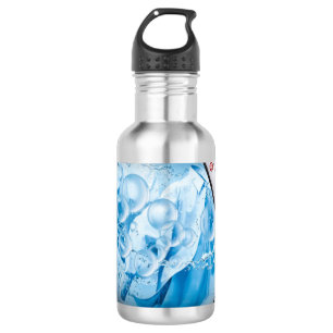 Garrafa máquina de lavar molhada em prata animada