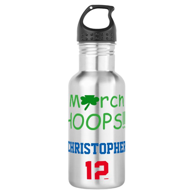Garrafa Março HOOPS Trevo NÚMERO DA EQUIPA Basquetebol (Frente)