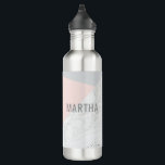 Garrafa Mármore, cinza, rosa cor-de-rosa do ouro moderno<br><div class="desc">Mármore,  cinza,  garrafa de água personalizada moderna do rosa cor-de-rosa do ouro. A cor cor-de-rosa pode ser mudada. Parte de uma coleção.</div>