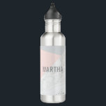 Garrafa Mármore, cinza, rosa cor-de-rosa do ouro moderno<br><div class="desc">Mármore,  cinza,  garrafa de água personalizada moderna do rosa cor-de-rosa do ouro. A cor cor-de-rosa pode ser mudada. Parte de uma coleção.</div>