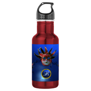 Garrafa MÁSCARA DE JESTER VERMELHO PRETO,Monograma de Masc