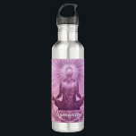 Garrafa Meditação Zen Púrpura Personalizada<br><div class="desc">Símbolo de meditação espiritual,  garrafa de água roxa personalizada.</div>
