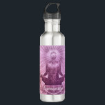 Garrafa Meditação Zen Púrpura Personalizada<br><div class="desc">Símbolo de meditação espiritual,  garrafa de água roxa personalizada.</div>