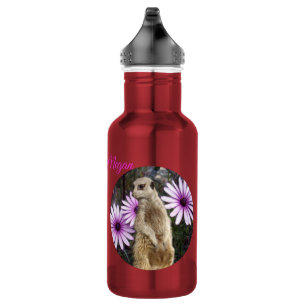 Garrafa Megan, Nome Com Meerkat E Daisies,