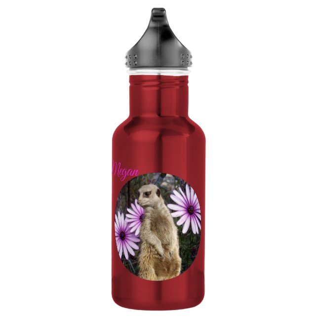 Garrafa Megan, Nome Com Meerkat E Daisies, (Direita)