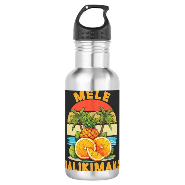 Garrafa Mele Kalikimaka Havaí Feliz Natal  (Frente)