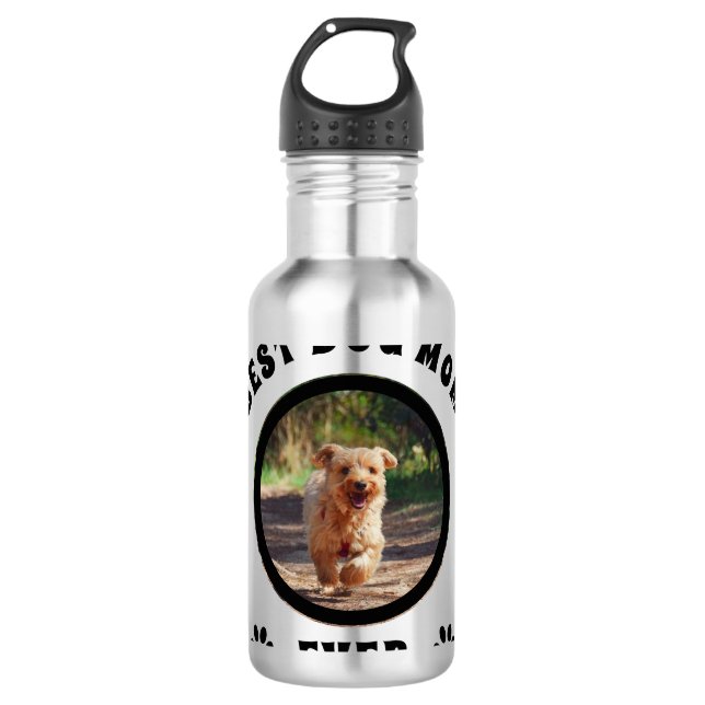 Garrafa Melhor Mãe De Cachorro Personalizada De Foto (Frente)