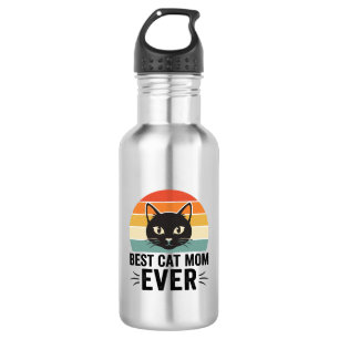 Garrafa Melhor Mãe de Gato de Todos os Tempos Design Retro