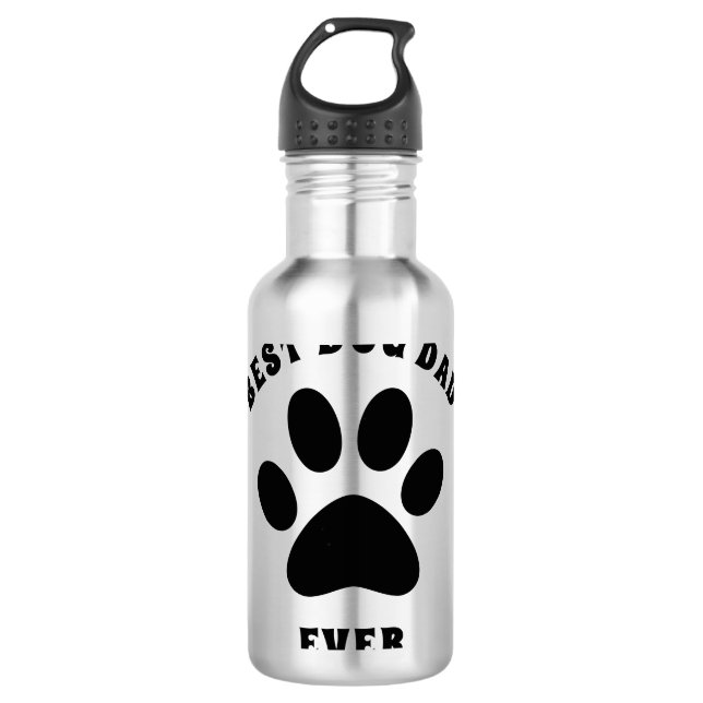 Garrafa Melhor Pai De Cachorro Personalizado De Texto (Frente)