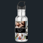 Garrafa Melhor Pai de Colagem de Fotos Personalizada<br><div class="desc">Uma família em crescimento significa também uma biblioteca crescente de fotos. Dê este presente personalizado ao pai e faça-o sentir-se especial, eles certamente amarão suas memórias queridas mostradas desta forma. Personalize esta garrafa d'água com uma colagem de imagens e palavras. "Melhor Pai de sempre" e "Nós te amamos" podem ser...</div>